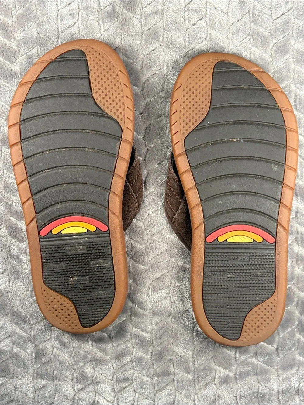 Rainbow Mens Brown Strap Flip Flops size 8